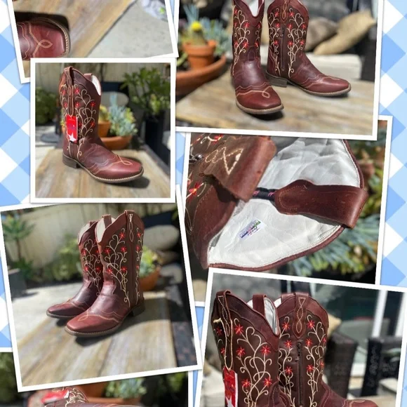 QUT Western Boots for Women Cowboy Riding Mid-Calf Real Leather Zip Cowgirl Boot - Picture 14 of 14